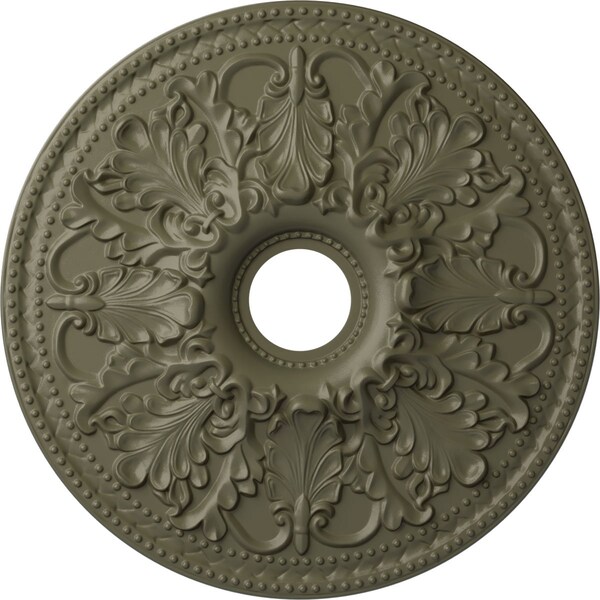 Ekena Millwork Ashley Ceiling Medallion (Fits Canopies up to 4 3/4"), 23 7/8"OD x 4"ID x 2 1/8"P, Spartan Stone CM23ASSSF - main